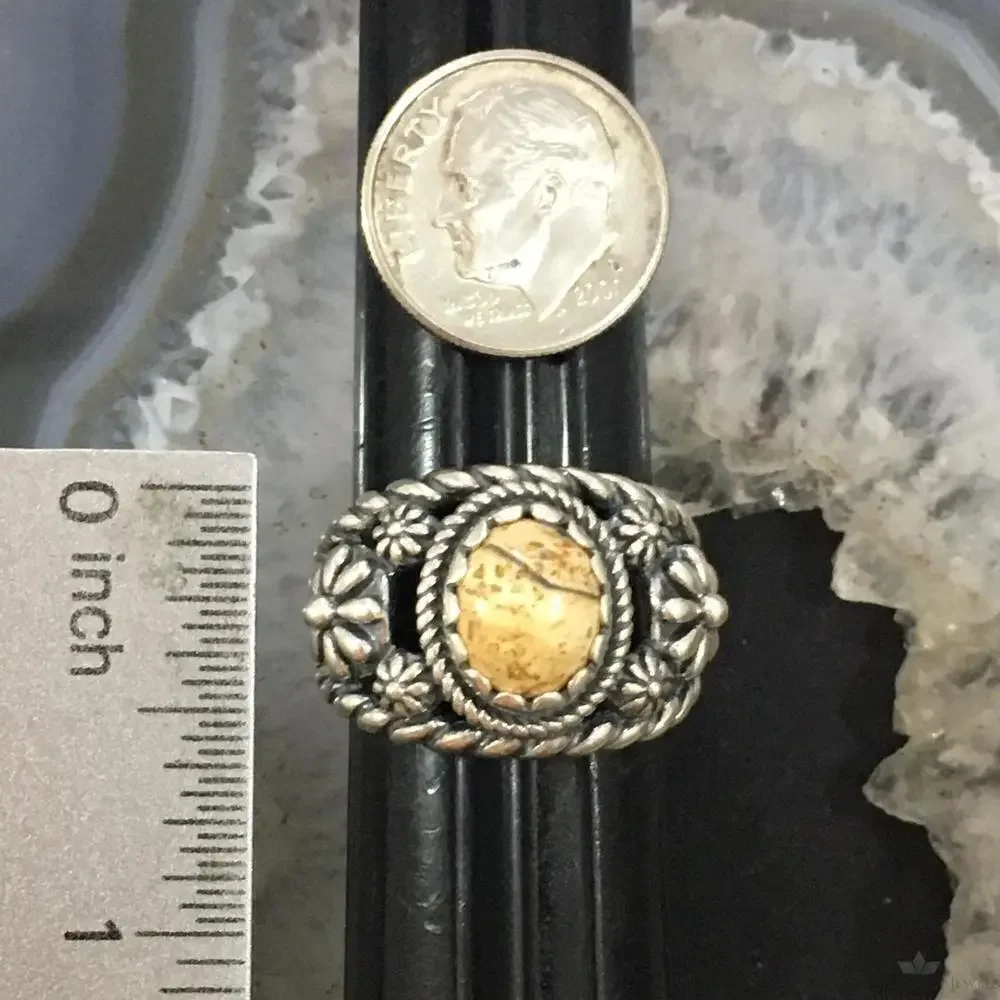 Carolyn Pollack Vintage Sterling Oval Picture Jasper Decorated Ring For Women